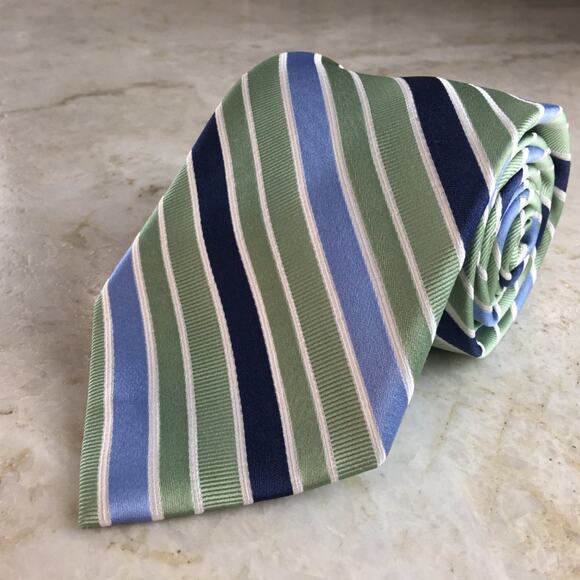 ASHFORD & BROOKS, LONDON, REGIMENT STRIPE SILK TIE - Picture 12 of 14